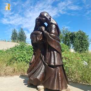 Sculpture <span class=keywords><strong>de</strong></span> la Sainte Famille en bronze RELONG, taille réelle, haute qualité, style religieux, pour décoration extérieure - Product Image 3