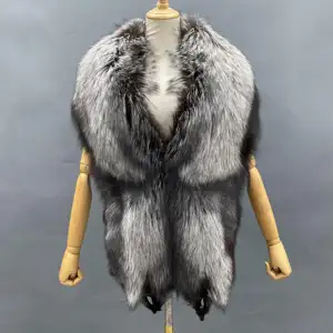 Écharpes d'hiver épaisses et chaudes, plus grandes et plus longues, châles en fourrure de renard véritable pour femmes
