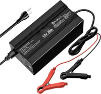 Chargeur de batterie Lifepo4 4S 12V10A avec sortie 14.6V 20A, adaptateur secteur DC avec prise EU US, clips de charge, entrée 100-240V, tête de clip