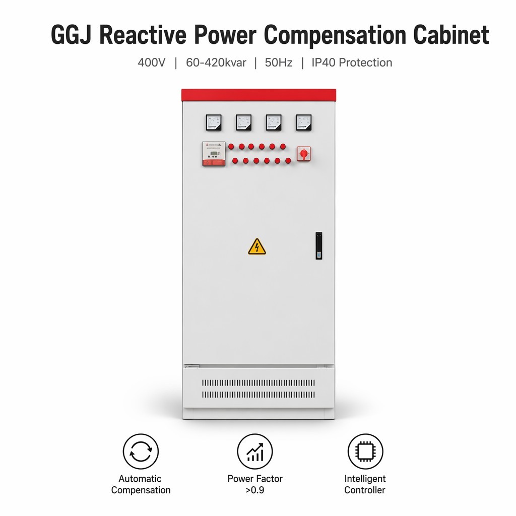 Factory Price GGJ Series <strong>400V</strong> 60kvar-420kvar Automatic <strong>Power</strong> <strong>Factor</strong> <strong>Correction</strong> Panel APFC Capacitor Bank for Industrial Plant