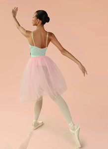 Vestidos de dos piezas para niñas de color rosa pálido de alta calidad, tutú romántico, faldas espumosas suaves, Ropa de baile - Product Image 6