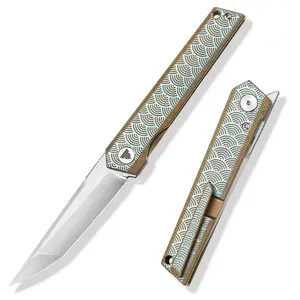 New Design Bohler M390 Powder Stainless Steel Blade Folding Knives Slim Camping Hunting Titanium Handle Foldable Pocket Knife