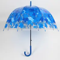 الإبداعية مابل ليف البلاستيك شفافة للطي مظلة مطبوعة واضح مظلّة على شكل قُبّة