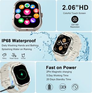 Nuevo Reloj Inteligente Unisex de Alta Gama, Responde Llamadas, Monitor de Ritmo Cardíaco, Rastreador de Actividad Física, Carga Inalámbrica, 4 Días de Autonomía - Product Image 2