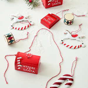Mới Sáng Tạo Handmade Cây Giáng Sinh Đồ Trang Trí Roking Ngựa Thanh Lịch <span class=keywords><strong>Xmas</strong></span> Hộp Thư Mặt Dây Chuyền Sắt Quà Tặng Cho Lễ hội Quà Tặng - Product Image 3