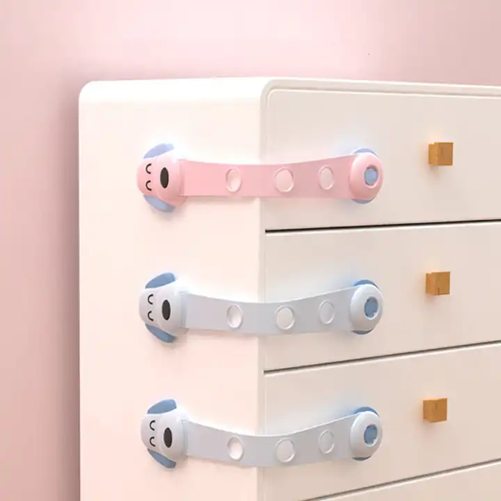Wholesale 4 Pack Child Proof Safety Locks for Drawers Baby Proof Latches  Strong Adhesive Cabinet Straps Locks for Babies From m.