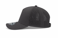 Gorra de Béisbol de 5 Paneles de Poliéster Perforada con Láser, Resistente al Agua, UPF50+, Cierre a Presión