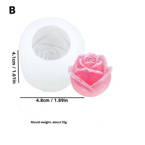Molde de Silicona TangChu con Diseño 3D de Rosa y Hoja para Velas/Apósitos Aromáticos, Molde para Pastel/Hielo con Forma de Flor, Bandeja de Cubitos de Hielo Apta para Congelador - Product Image 6