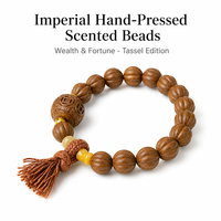 Bracelet d'encens artisanal avec perles de citrouille de 14 mm, gland en jade Jinsi, apaisant et anti-anxiété, OEM personnalisé, bien-être oriental