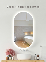 Espejo de Baño Ovalado con Retroiluminación LED y Control Táctil para Hotel, Vestidor, Decoración del Hogar, Venta al por Mayor