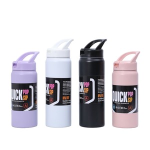 Quick Pop Sip Insulated Vacuum Cup 500ml 750ml 304 Stainless Steel With Handle Portable Travel Water <b>Bottle</b> - Product Image 2