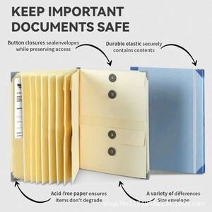 Paper Document Bag in Case I Go Missing Binder with Manila Flap Pocket Accordion Folder <b>A4</b> Important Document Binder - Product Image 2