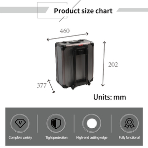 Ningbo Everest 460*377*202mm OEM nhôm xe đẩy công cụ trường hợp với bánh xe/hộp đồ trang sức với logo - Product Image 3