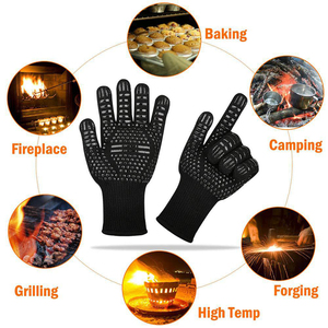 Gants de barbecue style pointillé à haute température extrême Aramide résistant à la chaleur - Product Image 2