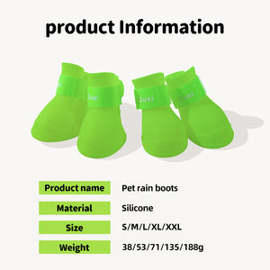 Botas de lluvia para perros, paquete de 4, zapatos de goma antideslizantes impermeables, protector de patas duradero para gatos, cachorros, viajes al aire libre - Product Image 4