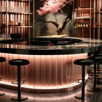 Comptoir de bar de discothèque tout-en-un, noir, en marbre, moderne et élégant, pour bar à vin commercial