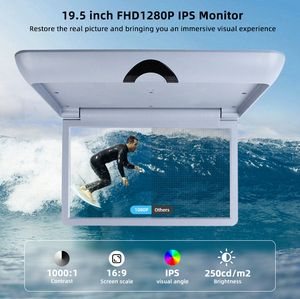 Venta de Fábrica Monitor de Techo HD de 19.5" para Autobús, Pantalla Plegable para Coche, Publicidad, <span class=keywords><strong>12V</strong></span>-24V FM/IR/USB para Tren y Barco - Product Image 3