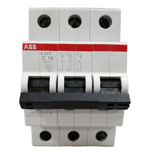 Pour <span class=keywords><strong>ABB</strong></span> Miniature 3P C Courbe Disjoncteur S203-C16 6kA En Plastique Air Type Din Rail Mount pour usage industriel et domestique - Product Image 1
