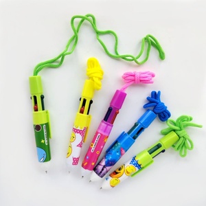 4-in-1 Multi-Color Cute Cartoon Design Retractable <b>Ballpoint</b> <b>Pen</b> 0.7mm 0.5mm Writing Orange Plastic Body Novel School Supplies - Product Image 3