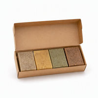 Coffret cadeau de savon exfoliant artisanal à marque privée, savon solide en barre, lot de 4 pour le visage et le corps