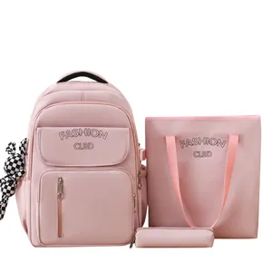 Cute high school bag backpack 3 in 1 bag handbag Pencil case Girl backpack can be customized LOGO