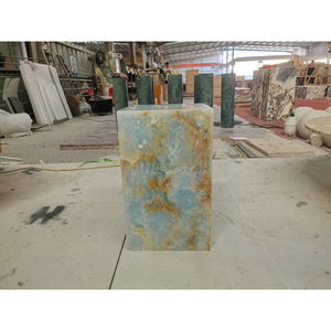 Newstar Atacado Pedra Natural Personalizado Mármore Rosa Azul Onyx Plinto Mesa E Plinto Mesa Central - Product Image 3