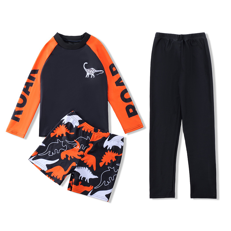 2510 ensemble de 3 dinosaures orange