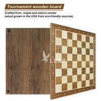 Échiquier personnalisé en gros en érable et noyer, échiquier de tournoi en bois 52*52*1.5cm, échiquier en bois