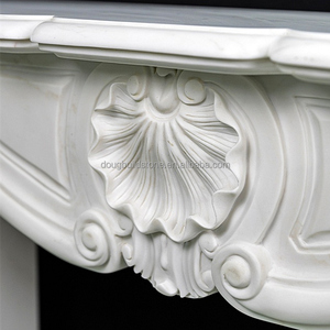 Dougbuild Cheminée en pierre à sculpter de conception française classique personnalisée Cheminée Louis VX en marbre blanc - Product Image 5