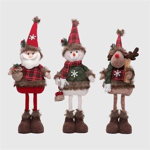 Ensemble de 3 poupées en peluche de Noël fantaisie, musicales et lumineuses, Père Noël, Bonhomme de neige, Cerf, 20 pouces, décoration de bureau pour les fêtes - Product Image 2