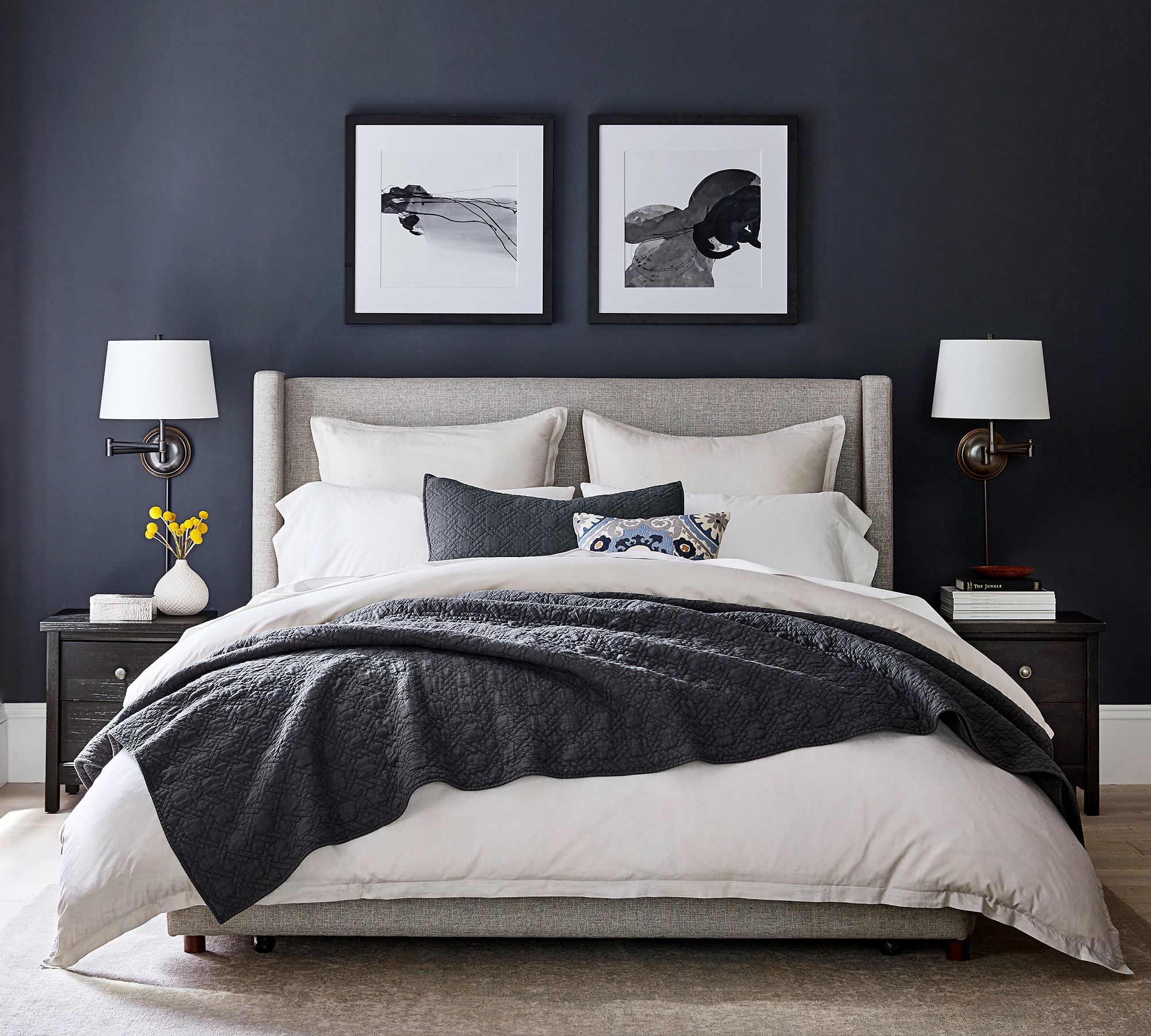 king bed kids bed bedroom furniture square upholstered bed