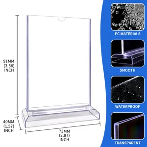 Kejea tùy chỉnh A8 Acrylic giữ dấu trong suốt rõ ràng menu quảng cáo hiển thị đứng giữ máy tính để bàn