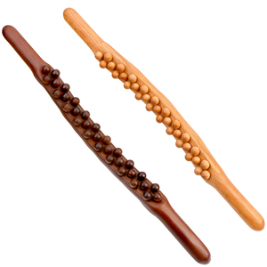 Masseur de cou et de dos à 31 perles, outils de soulagement, thérapie en bois de hêtre, rouleau de Drainage lymphatique, bâton de grattage en bois - Product Image 1