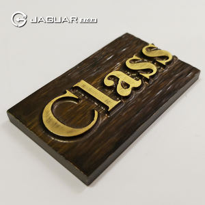 Brandnewsign piastra metallica molto popolare all'ingrosso ottone 3d piccolo metallo cartello da tavolo per ufficio/case/hotel - Product Image 5