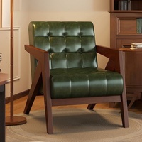 Fauteuil de loisirs moderne en bois avec rembourrage en éponge douce pour la maison, le bureau, l'hôtel, le café et l'appartement