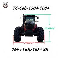 Tractor Agrícola de Servicio Pesado de 150-180 HP con Transmisión Automática, Cabina Cerrada, Cargador Frontal, Excavadora Trasera, Bomba de Motor PTO Confiable