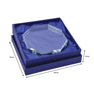 Prensapapeles Octagonal de Cristal Transparente 120x120x12mm, Accesorio de Escritorio - Product Image 2