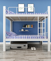 Lits Superposés Pliables Modernes en Acier et Bois avec Sommiers Réglables, Conception Sans Boulons pour Chambre, Atelier, École et Hôpital