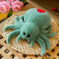 Boneka Laba-laba Ekor Merah Mainan Halloween Boneka Kain Lucu Alternatif Kecil Simulasi Isi Kapas PP