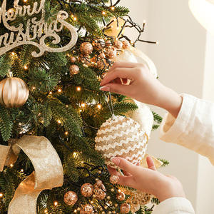 2025 nuevo diseño conjunto de decoraciones navideñas árbol de PVC con estrella/escamas/bolas/oropel/adornos de falda de árbol - Product Image 3