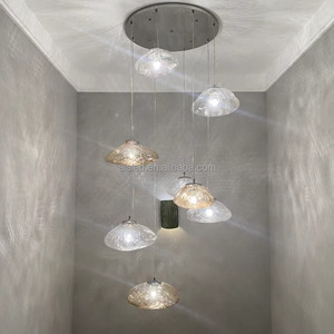 Lampada a Sospensione a Forma di Nuvola in Vetro Moderna di Lusso E27 Lampadario per Villa Casa Bar Ristorante Luce Decorativa - Product Image 6