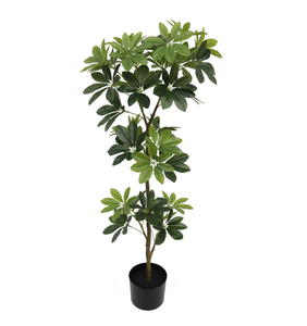 Planta <span class=keywords><strong>de</strong></span> imitación <span class=keywords><strong>de</strong></span> árbol <span class=keywords><strong>de</strong></span> la suerte simulada, verde Artificial, maceta, <span class=keywords><strong>Schefflera</strong></span> para Decoración - Product Image 1