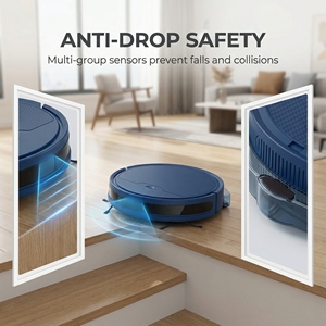 เครื่องดูดฝุ่นแบบมืออาชีพ ทำความสะอาด ถูพื้น ถังเก็บน้ำ 1200pa หุ่นยนต์ดูดฝุ่นอัจฉริยะ แบบเปียกและแห้ง - Product Image 2