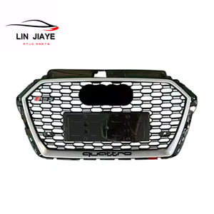 Grille <span class=keywords><strong>de</strong></span> pare-chocs avant <span class=keywords><strong>de</strong></span> haute qualité pour <span class=keywords><strong>Audi</strong></span> <span class=keywords><strong>A3</strong></span> 2017-2020 modifiée en matériau ABS en nid d'abeille <span class=keywords><strong>de</strong></span> calandre RS3 - Product Image 4