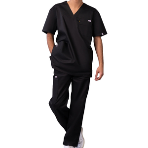 Uniformes Médicos Unisex para Hospital, Trajes de Enfermería con Cuello Mao, Manga Corta, 100% Algodón, Sin Costuras, Detección de Agujas, Personalizables - Product Image 1