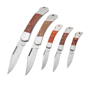 Cuchillo de Bolsillo Multifuncional de Grado Industrial con Mango de Acero Inoxidable e Incrustaciones de Madera Parciales, Directo de Fábrica HL OEM - Product Image 3