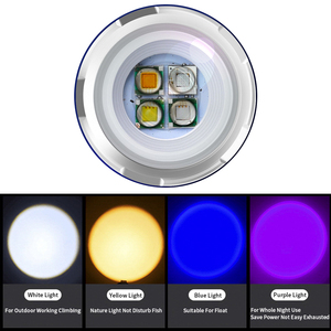 4 LED wiederauf ladbare Fischl ichter Digital Power Display Nachtlichter Taschenlampen Köder lampen Angels ensor Köder lichter - Product Image 5