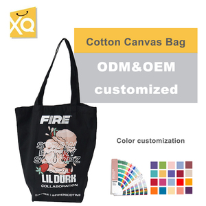 Bán buôn tùy chỉnh tái sử dụng bông vải Tote Túi cho phụ nữ logo in khuyến mại Túi mua sắm - Product Image 1