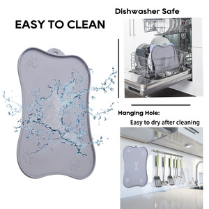 Tapete de Silicona para Alimentación de Mascotas, Personalizado, Impermeable, Antideslizante, de Grado Alimenticio, con Bordes Elevados, para Perros - Product Image 2