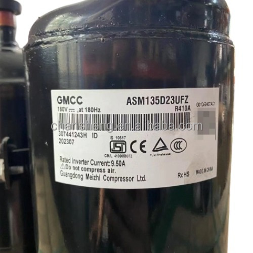 ASM135D23UFZ Stainless Steel Rotary Air Conditioning Compressor by GMCC Compatible with R410a Refrigerant